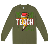Army Green teach Long Sleeve Tee - texasbilliewilder