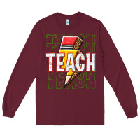 Burgundy teach Long Sleeve Tee - texasbilliewilder