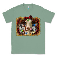 Heifer Cow Christmas Western Background Classic Tee | Teevron