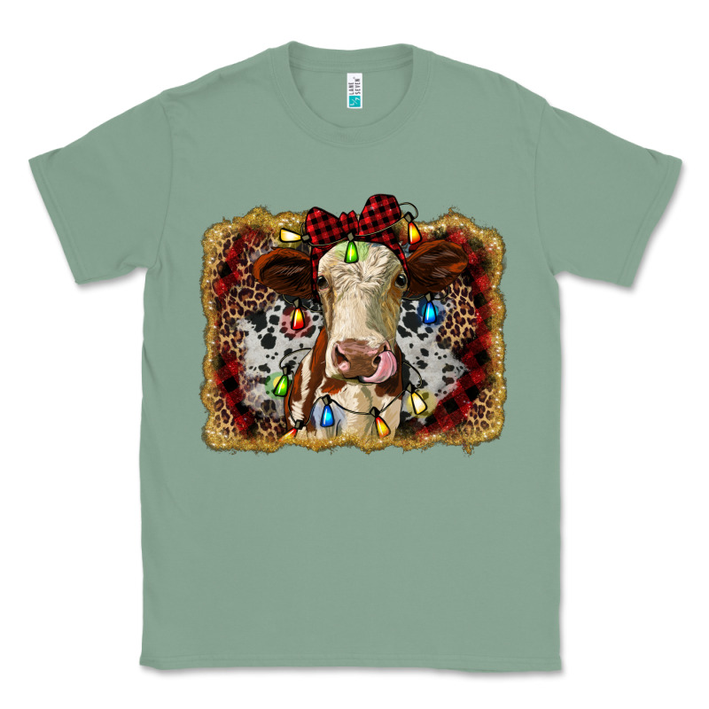 Heifer Cow Christmas Western Background Classic Tee by RanaPortraitStore | Teevron