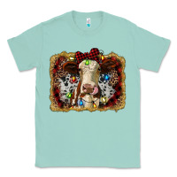 Seafoam heifer cow christmas western background Classic Tee - RanaPortraitStore