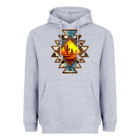 Heather Grey cowhide leopard sunset aztec Heavyweight Hoodie - JahusDesignShop