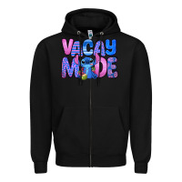 Black vacay mode stitch Zipper Hoodie - Zillion Design Studio