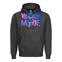 Charcoal Heather vacay mode stitch Zipper Hoodie - Zillion Design Studio