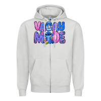 Dove Grey vacay mode stitch Zipper Hoodie - Zillion Design Studio
