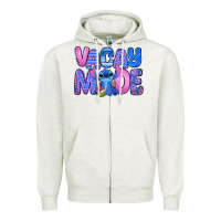 Oatmeal Heather vacay mode stitch Zipper Hoodie - Zillion Design Studio