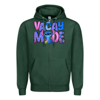 Sports Green vacay mode stitch Zipper Hoodie - Zillion Design Studio