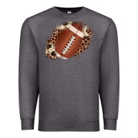 Charcoal Heather football cowhide leopard patch Premium Sweatshirt - JahusDesignShop