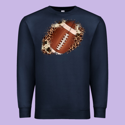 Football Cowhide Leopard Patch Premium Sweatshirt Designed By Jahusdesignshop