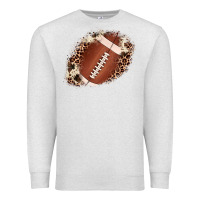 Oatmeal Heather football cowhide leopard patch Premium Sweatshirt - JahusDesignShop