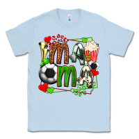 Dusty Blue mama soccer with popcorn Classic Tee - texasbilliewilder