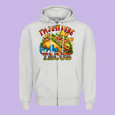 Im Just Here For The Tacos Zipper Hoodie Designed By Cts Tumbler Store
