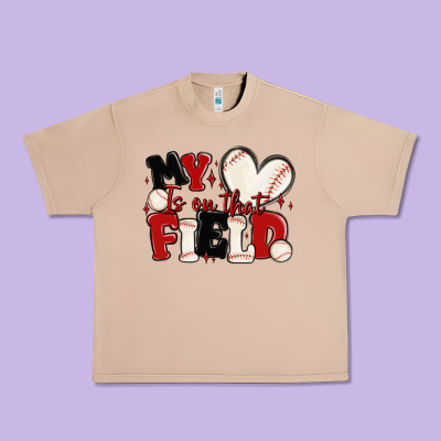 Urban Heavy Tee my heart is on that field baseball