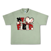 Oil Green my heart is on that field baseball Urban Heavy Tee - MaliasSmallBusiness