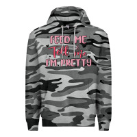 Slate Camo feed me and tell me im pretty Premium Hoodie - MaliasSmallBusiness
