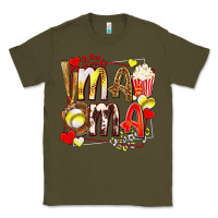 Army Green mama softball baseball with popcorn Classic Tee - texasbilliewilder