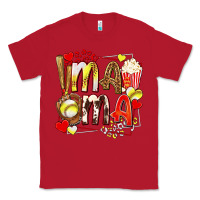 Red mama softball baseball with popcorn Classic Tee - texasbilliewilder