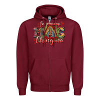 Burgundy la mama mos chingona Zipper Hoodie - CTS Tumbler Store