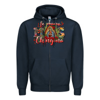 Navy la mama mos chingona Zipper Hoodie - CTS Tumbler Store