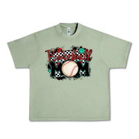 Oil Green baseball mom Urban Heavy Tee - MaliasSmallBusiness
