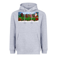Heather Grey merry christmas with santa claus license plate Heavyweight Hoodie - BundleAndBundleShop