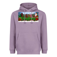 Lavender merry christmas with santa claus license plate Heavyweight Hoodie - BundleAndBundleShop