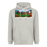 Moon Dust merry christmas with santa claus license plate Heavyweight Hoodie - BundleAndBundleShop