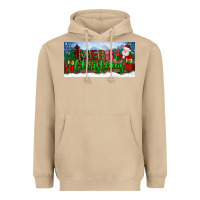 Mushroom merry christmas with santa claus license plate Heavyweight Hoodie - BundleAndBundleShop