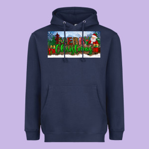 Merry Christmas With Santa Claus License Plate Heavyweight Hoodie Designed By Bundleandbundleshop
