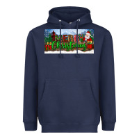 Navy merry christmas with santa claus license plate Heavyweight Hoodie - BundleAndBundleShop