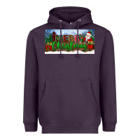 Plum merry christmas with santa claus license plate Heavyweight Hoodie - BundleAndBundleShop