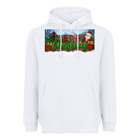 White merry christmas with santa claus license plate Heavyweight Hoodie - BundleAndBundleShop
