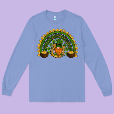 St Patricks Day Rainbow Long Sleeve Tee Designed By Ranaportraitstore