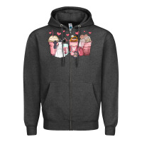 Charcoal Heather wedding bride coffee cups Zipper Hoodie - Zillion Design Studio