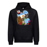 Black Argentina hearts Urban Hoodie - NancyCooperArtShop