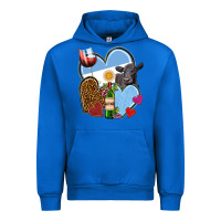 Cobalt Argentina hearts Urban Hoodie - NancyCooperArtShop
