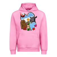 Fuchsia Pink Argentina hearts Urban Hoodie - NancyCooperArtShop