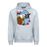 Heather Grey Argentina hearts Urban Hoodie - NancyCooperArtShop