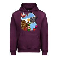 Mauve Wine Argentina hearts Urban Hoodie - NancyCooperArtShop