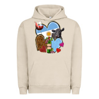 Pigment French Oak Argentina hearts Urban Hoodie - NancyCooperArtShop