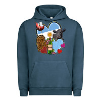 Pigment Midnight Navy Argentina hearts Urban Hoodie - NancyCooperArtShop