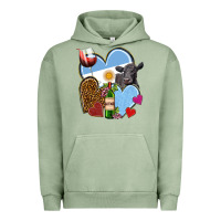 Pigment Oil Green Argentina hearts Urban Hoodie - NancyCooperArtShop