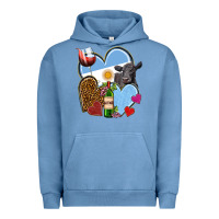 Pigment Pebble Blue Argentina hearts Urban Hoodie - NancyCooperArtShop