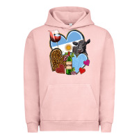 Pigment Salmon Argentina hearts Urban Hoodie - NancyCooperArtShop
