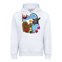 White Argentina hearts Urban Hoodie - NancyCooperArtShop