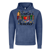 Vintage Denim santa's favorite teacher Vintage Hoodie - AdoDesignShop