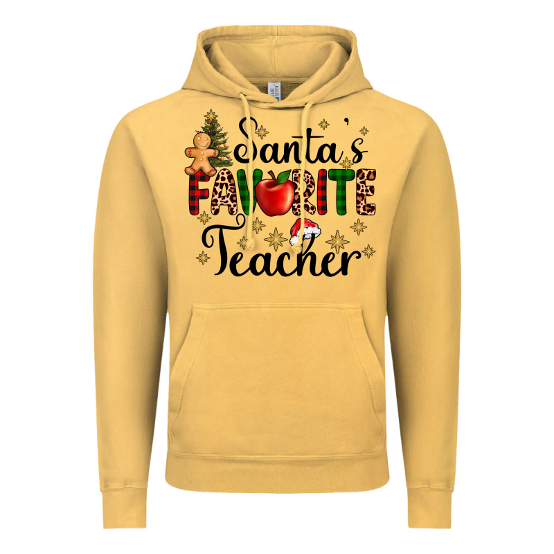 Santa's Favorite Teacher Vintage Hoodie by AdoDesignShop | Teevron