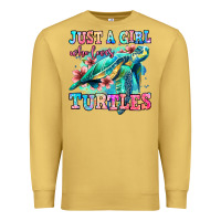 Antique Gold just a girl who loves turtles Premium Sweatshirt - Jasminsmagicworld