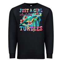 Black just a girl who loves turtles Premium Sweatshirt - Jasminsmagicworld