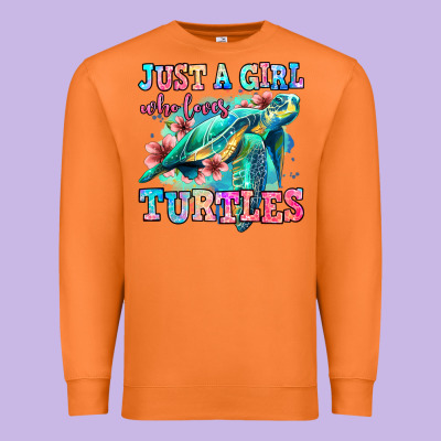 Just A Girl Who Loves Turtles Premium Sweatshirt Designed By Jasminsmagicworld